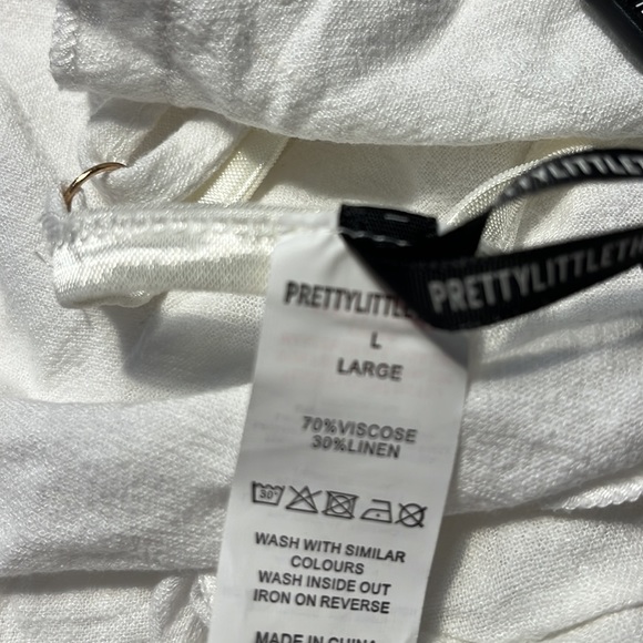 NWT Pretty Little Thing White Linen Triangle Bikini - Picture 11 of 11